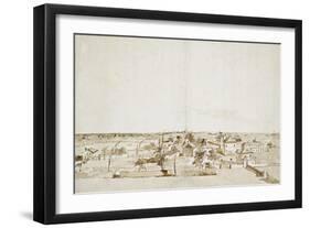 View across the Garden of the Villa Loredan (Pen and Brown Ink with Brown Wash on White Paper)-Francesco Guardi-Framed Giclee Print