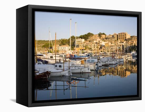 View across the Harbour at Sunrise, Port De Soller, Mallorca, Balearic Islands, Spain, Mediterranea-Ruth Tomlinson-Framed Stretched Canvas