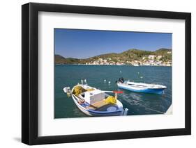 View across the Harbour, Colourful Fishing Boat in Foreground, Vathy (Vathi)-Ruth Tomlinson-Framed Photographic Print