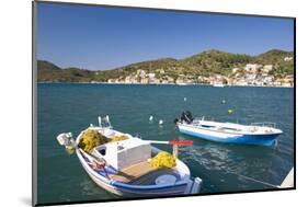 View across the Harbour, Colourful Fishing Boat in Foreground, Vathy (Vathi)-Ruth Tomlinson-Mounted Photographic Print