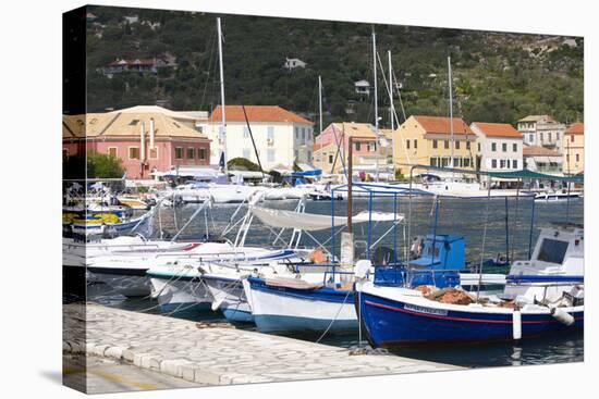 View across the Harbour to Colourful Waterfront Buildings-Ruth Tomlinson-Stretched Canvas