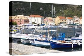 View across the Harbour to Colourful Waterfront Buildings-Ruth Tomlinson-Stretched Canvas