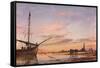 View across the Lagoon, Venice, Sunset, 1850-Edward William Cooke-Framed Stretched Canvas