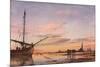 View across the Lagoon, Venice, Sunset, 1850-Edward William Cooke-Mounted Giclee Print