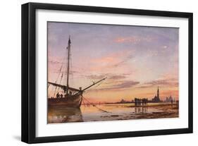 View across the Lagoon, Venice, Sunset, 1850-Edward William Cooke-Framed Premium Giclee Print