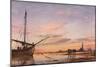 View across the Lagoon, Venice, Sunset, 1850-Edward William Cooke-Mounted Premium Giclee Print