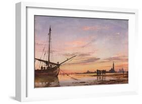 View across the Lagoon, Venice, Sunset, 1850-Edward William Cooke-Framed Giclee Print