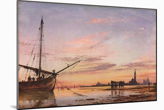 View across the Lagoon, Venice, Sunset, 1850-Edward William Cooke-Mounted Giclee Print