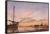 View across the Lagoon, Venice, Sunset, 1850-Edward William Cooke-Framed Stretched Canvas