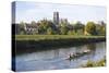 View across the River Wear to Durham Cathedral, Female College Rowers in Training, Durham-Ruth Tomlinson-Stretched Canvas