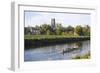 View across the River Wear to Durham Cathedral, Female College Rowers in Training, Durham-Ruth Tomlinson-Framed Photographic Print