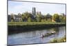 View across the River Wear to Durham Cathedral, Female College Rowers in Training, Durham-Ruth Tomlinson-Mounted Photographic Print