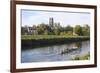 View across the River Wear to Durham Cathedral, Female College Rowers in Training, Durham-Ruth Tomlinson-Framed Photographic Print