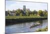 View across the River Wear to Durham Cathedral, Female College Rowers in Training, Durham-Ruth Tomlinson-Mounted Photographic Print