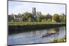 View across the River Wear to Durham Cathedral, Female College Rowers in Training, Durham-Ruth Tomlinson-Mounted Photographic Print