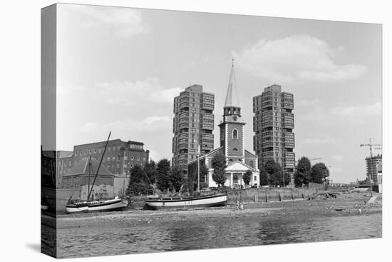 View across the Thames at Battersea. 21st August 1971-Staff-Stretched Canvas