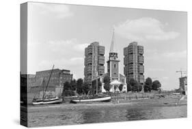 View across the Thames at Battersea. 21st August 1971-Staff-Stretched Canvas