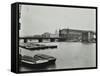 View across the Thames to Cannon Street Station, London, 1958-null-Framed Stretched Canvas