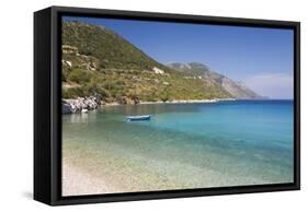 View across the Tranquil Gulf of Molos, Near Vathy (Vathi), Ithaca (Ithaki)-Ruth Tomlinson-Framed Stretched Canvas