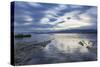 View across the tranquil waters of South Bay at dusk, Kaikoura, Canterbury, South Island, New Zeala-Ruth Tomlinson-Stretched Canvas