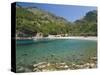 View across the Turquoise Waters of Cala Tuent Near Sa Calobra, Mallorca, Balearic Islands, Spain, -Ruth Tomlinson-Stretched Canvas