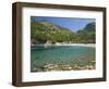View across the Turquoise Waters of Cala Tuent Near Sa Calobra, Mallorca, Balearic Islands, Spain, -Ruth Tomlinson-Framed Photographic Print