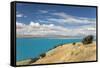 View across the turquoise waters of Lake Pukaki, near Twizel, Mackenzie district, Canterbury, South-Ruth Tomlinson-Framed Stretched Canvas