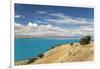 View across the turquoise waters of Lake Pukaki, near Twizel, Mackenzie district, Canterbury, South-Ruth Tomlinson-Framed Photographic Print