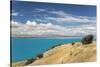 View across the turquoise waters of Lake Pukaki, near Twizel, Mackenzie district, Canterbury, South-Ruth Tomlinson-Stretched Canvas