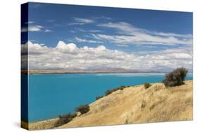 View across the turquoise waters of Lake Pukaki, near Twizel, Mackenzie district, Canterbury, South-Ruth Tomlinson-Stretched Canvas