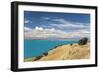 View across the turquoise waters of Lake Pukaki, near Twizel, Mackenzie district, Canterbury, South-Ruth Tomlinson-Framed Photographic Print