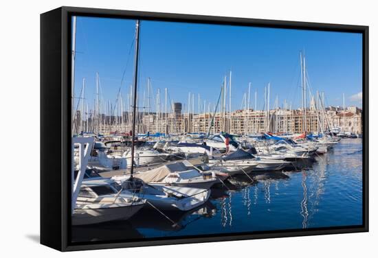 View across the Vieux Port-Nico Tondini-Framed Stretched Canvas