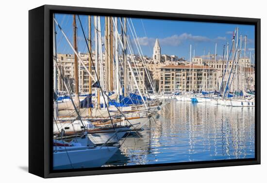 View across the Vieux Port-Nico Tondini-Framed Stretched Canvas