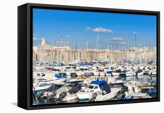 View across the Vieux Port-Nico Tondini-Framed Stretched Canvas