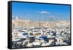 View across the Vieux Port-Nico Tondini-Framed Stretched Canvas