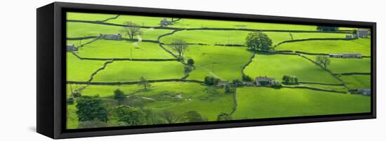 View across the Yorkshire Dales Near Reeth in Swaledale, Yorkshire-John Woodworth-Framed Stretched Canvas