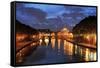 View across Tiber River towards St. Peter's Basilica, Rome, Lazio, Italy, Europe-Hans-Peter Merten-Framed Stretched Canvas