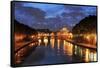 View across Tiber River towards St. Peter's Basilica, Rome, Lazio, Italy, Europe-Hans-Peter Merten-Framed Stretched Canvas