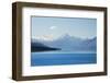 View across tranquil Lake Pukaki to Aoraki  (Mount Cook), near Twizel, Mackenzie district, Canterbu-Ruth Tomlinson-Framed Photographic Print