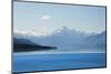 View across tranquil Lake Pukaki to Aoraki  (Mount Cook), near Twizel, Mackenzie district, Canterbu-Ruth Tomlinson-Mounted Photographic Print