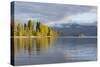 View across tranquil Lake Wanaka, autumn, Roys Bay, Wanaka, Queenstown-Lakes district, Otago, South-Ruth Tomlinson-Stretched Canvas