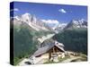 View Across Valley to the Mer De Glace and Mountains, La Flegere, Chamonix, French Alps, France-Ruth Tomlinson-Stretched Canvas