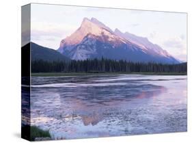 View Across Vermilion Lakes to Mount Rundle, at Sunset, Banff National Park, Alberta, Canada-Ruth Tomlinson-Stretched Canvas