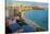 View across Waikiki Beach towards Diamond Head, Honolulu, Island of Oahu, Hawaii, USA-null-Stretched Canvas