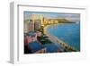 View across Waikiki Beach towards Diamond Head, Honolulu, Island of Oahu, Hawaii, USA-null-Framed Art Print