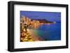 View across Waikiki Beach towards Diamond Head, Honolulu, Island of Oahu, Hawaii, USA-null-Framed Art Print