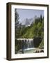 View Across Waterfall Over Weir on River Velika Pisnca to Prisank Mountain, Dolina, Slovenia-Pearl Bucknell-Framed Photographic Print