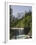 View Across Waterfall Over Weir on River Velika Pisnca to Prisank Mountain, Dolina, Slovenia-Pearl Bucknell-Framed Photographic Print