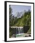 View Across Waterfall Over Weir on River Velika Pisnca to Prisank Mountain, Dolina, Slovenia-Pearl Bucknell-Framed Photographic Print