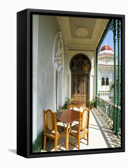 View Along Balcony at the Palacio De Valle, Cienfuegos, Cuba, West Indies, Central America-Lee Frost-Framed Stretched Canvas